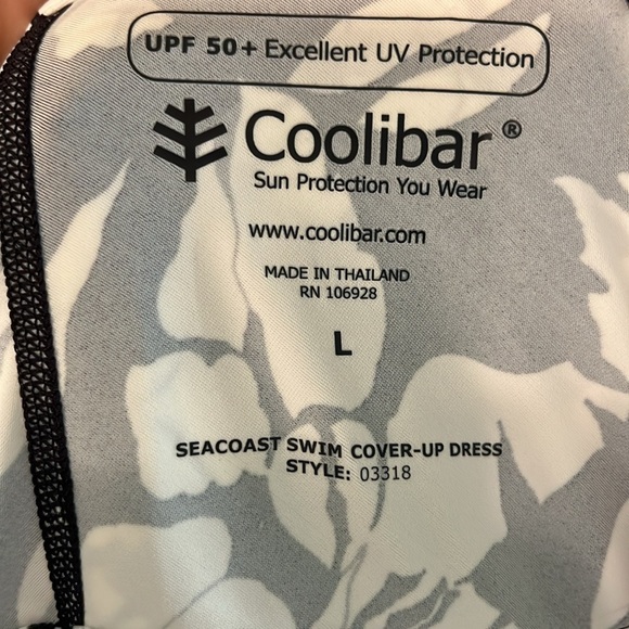 Coolibar Seacoast Swim Cover-Up Dress Hooded Floral UPF 50+ Size Large - Picture 8 of 11